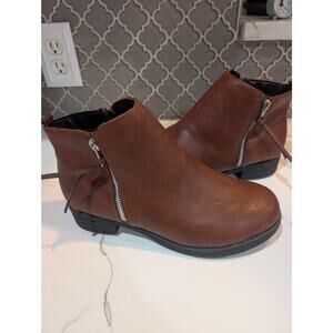 Ataiwee Women's Ankle Boots, Classic Side Zip Comfortable Thick Block Heel